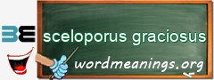 WordMeaning blackboard for sceloporus graciosus